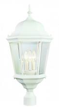  51001 WH - Classical Collection, Traditional Metal and Beveled Glass, Post Mount 3-Light Lantern Head